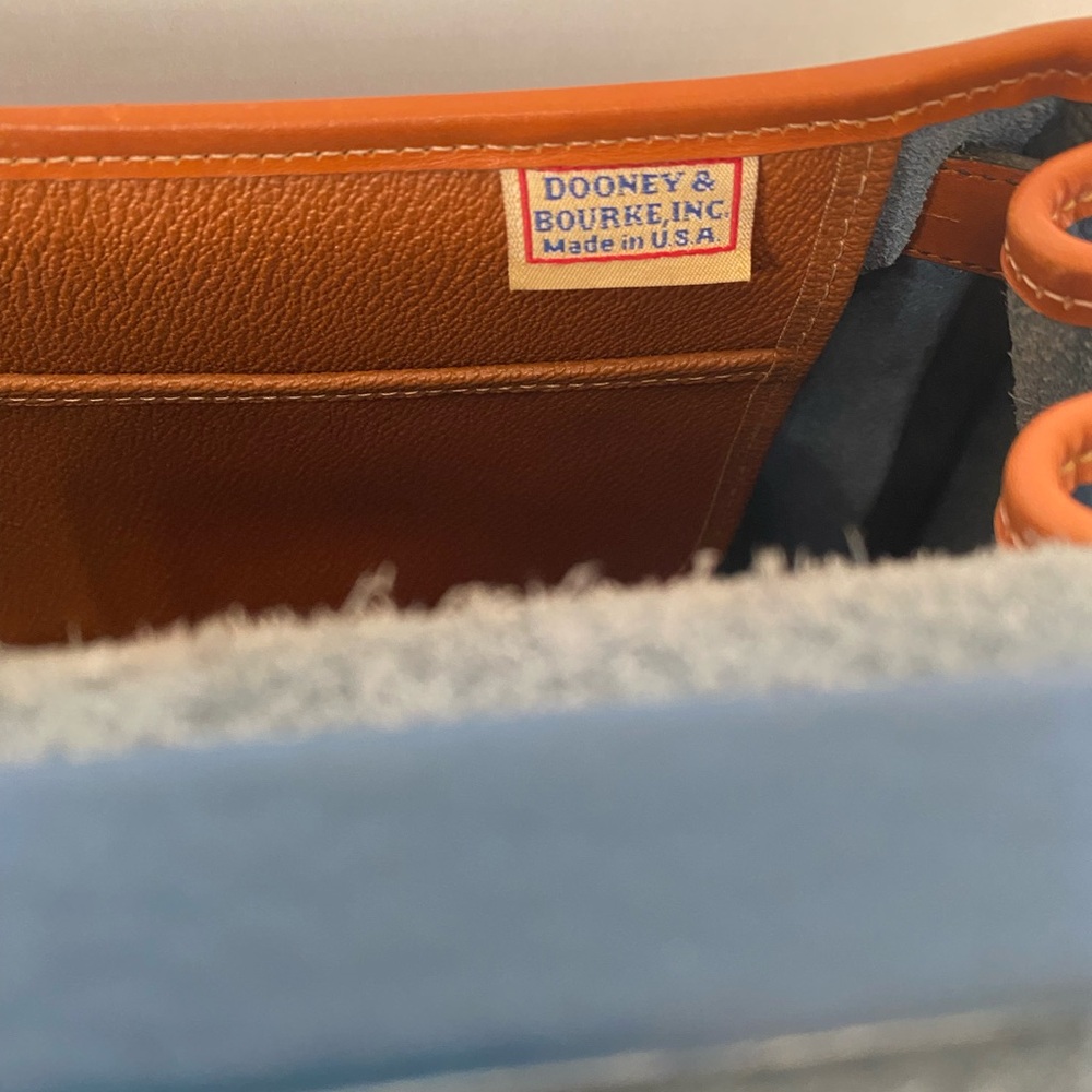 Vintage Dooney & Bourke French Blue and Tan Satchel - Rare - Picture 2 of 8